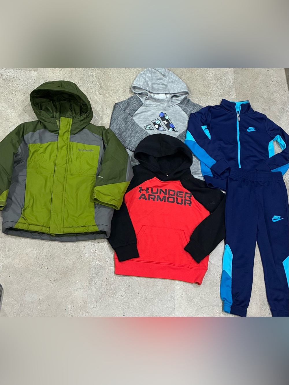 Boys NIKE/COLUMBIA/UNDER ARMOUR/ADIDAS Winter Coat..Sweatshirts & Outfit, sz 4/5